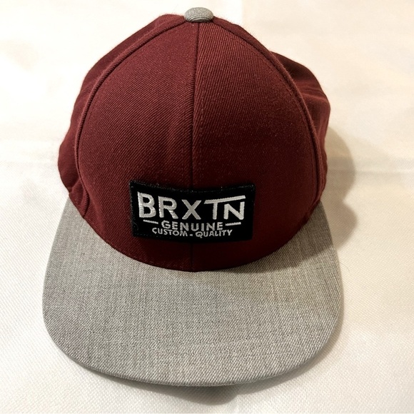 Brixton Men's Oath Iii Snap Back adjustable red baseball cap one size gray brim  - Picture 1 of 7